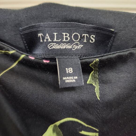 Talbots large purple and pink flower print pleated  lined skirt woman's size 18 - Picture 2 of 10